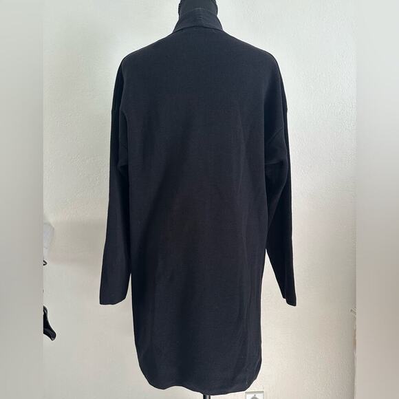 Vintage 90s Wool Midi Cardigan Black size S Knit Pockets Button up - Picture 8 of 9